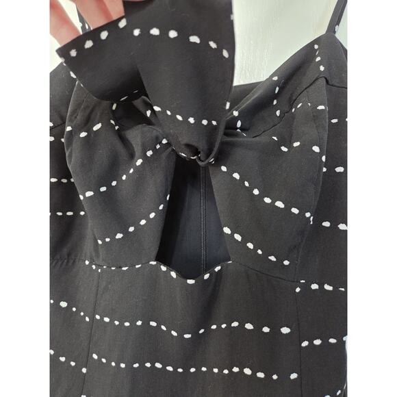 ViX Paula Hermanny New Black White Dot Bow Ruffle Tiered Hem Maxi Dress, Size XS - Picture 5 of 14